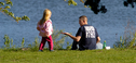 Dad and daughter fishing