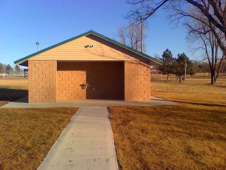 Olpe Jones Park Pond toilet