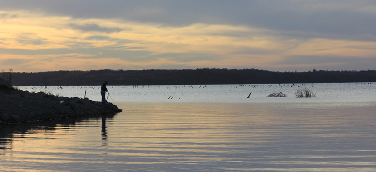 Fishing on Clinton at Sunset